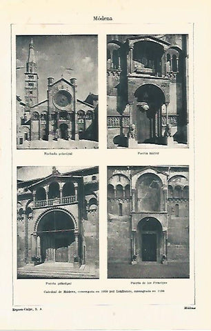 LAMINA ESPASA 24158: Vistas de Modena