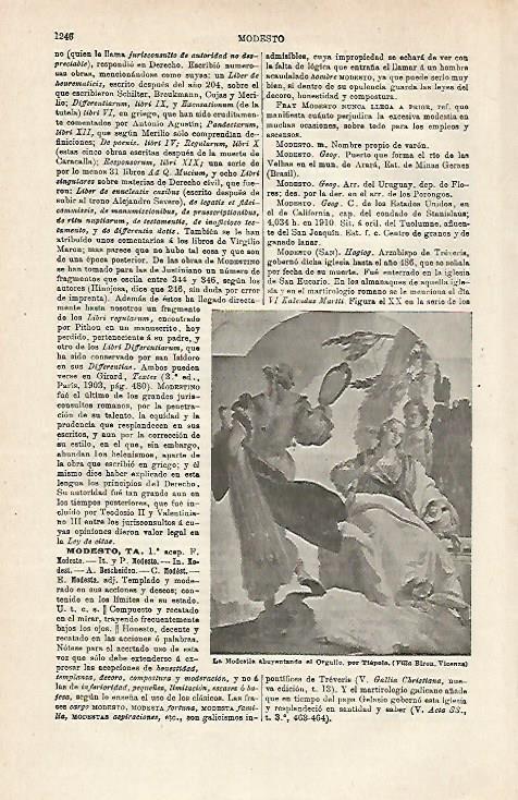 LAMINA ESPASA 24161: La Modestia ahuyentando el Orgullo por Tiepolo