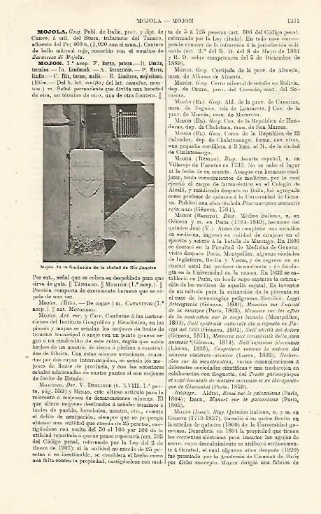 LAMINA ESPASA 24184: Mojon de fundacion de Rio de Janeiro