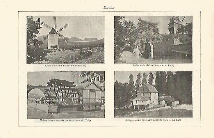 LAMINA ESPASA 24215: Molinos en Andraitx Paris Le Mans y en el Volga