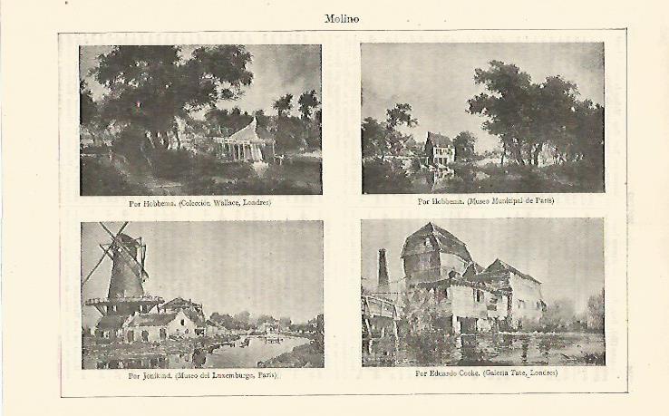 LAMINA ESPASA 24216: Molinos por Hobbema Jonkind y Cooke