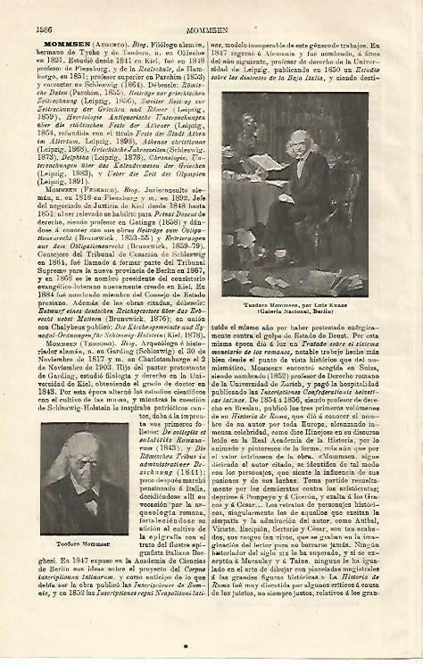 LAMINA ESPASA 24226: T. Mommsen por L. Knaus