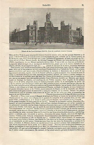 LAMINA ESPASA 24233: Palacio de las Comunicaciones en Madrid