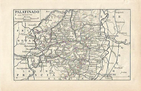 LAMINA ESPASA 24251: Mapa de Palatinado en Alemania