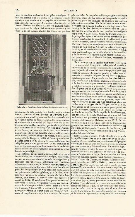 LAMINA ESPASA 24260: Sepulcro de Ines de Osorio en Palencia