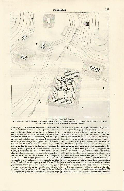 LAMINA ESPASA 24264: Plano de las ruinas de Palenque