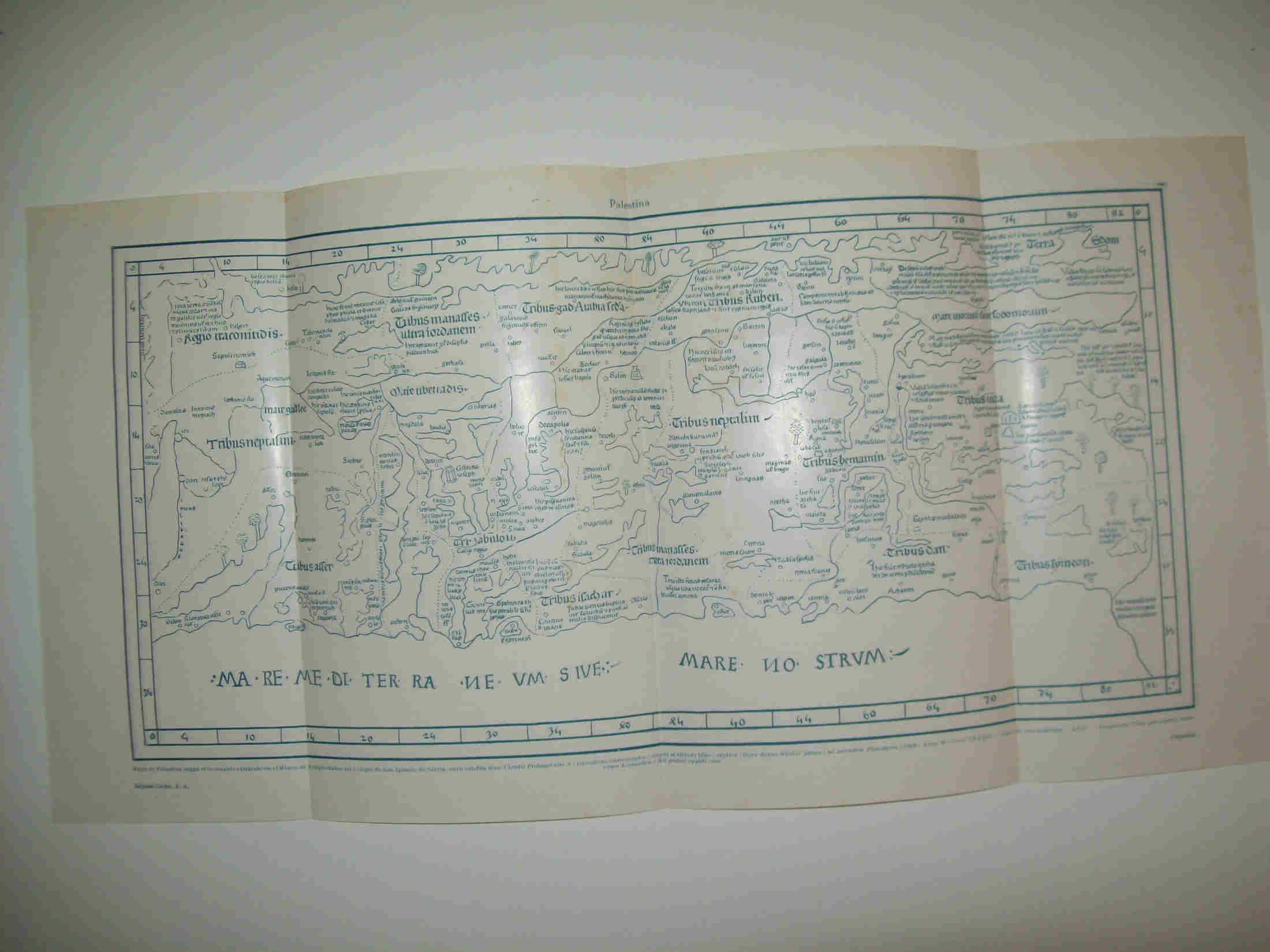 LAMINA ESPASA 24275: Mapa de Palestina segun el incunable de Sarria de 1482