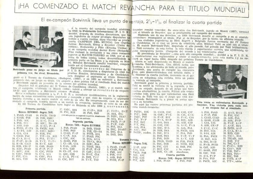El ajedrez español numero 04 (59 en interior-abril 1961): Petrosian gana el XXVIII campeonato de la URSS-Muerte del maestro Lowenfisch