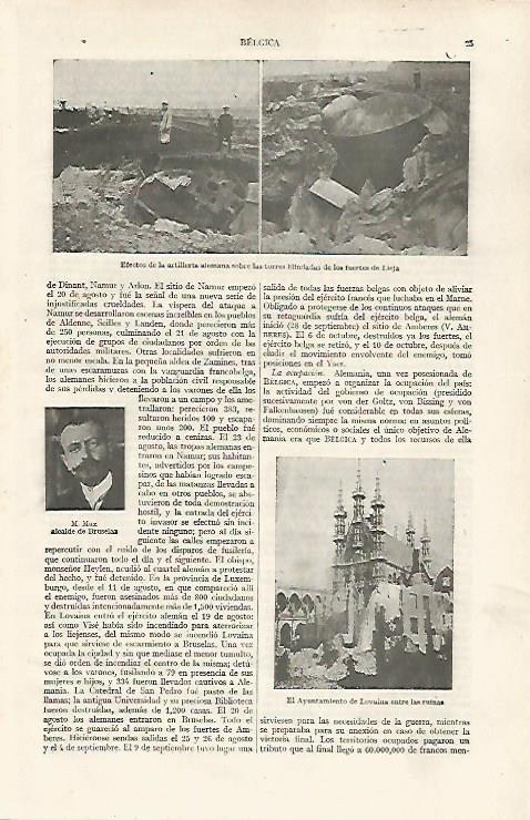 LAMINA ESPASA Alemania 24299: Efectos artilleria de Alemania en Lieja