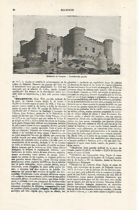 LAMINA ESPASA 24301: Castillo de Belmonte de Campos