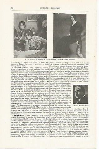 LAMINA ESPASA 24308: Del Albaicin y Retrato de Cleo de Merode por M. Benedito