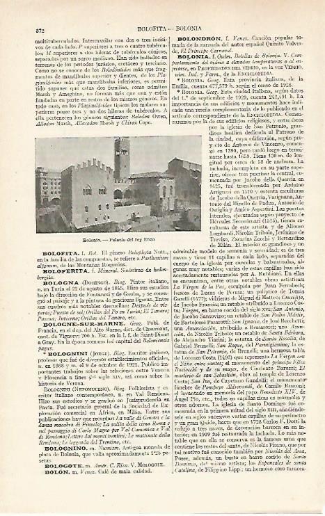 LAMINA ESPASA 24343: Palacio del rey Enzo en Bolonia