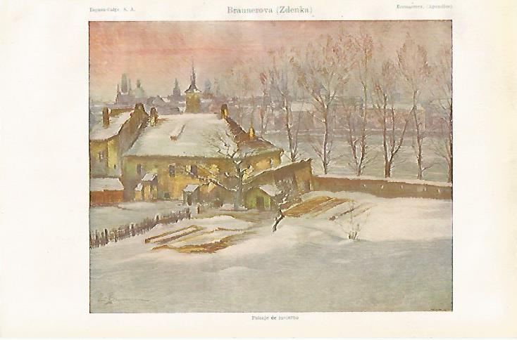 LAMINA ESPASA 24361: Paisaje de invierno por Z. Braumerova