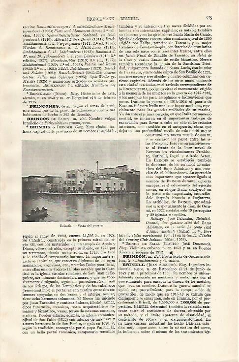 LAMINA ESPASA 24366: Puerto de Brindis en Italia