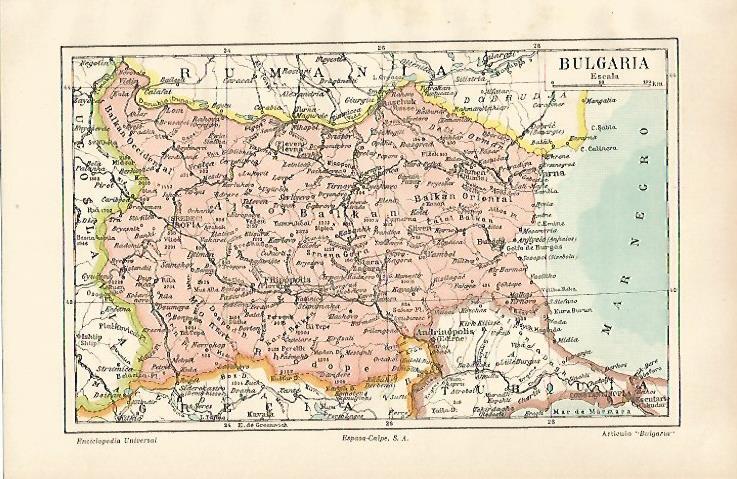 LAMINA ESPASA 24380: Mapa de Bulgaria