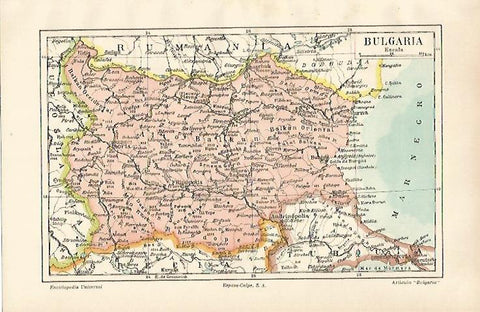 LAMINA ESPASA 24380: Mapa de Bulgaria