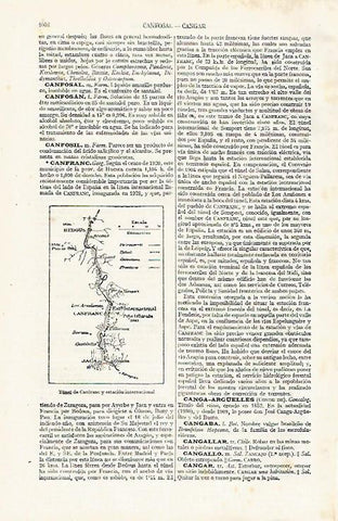 LAMINA ESPASA 24400: Mapa del tunel de Canfranc