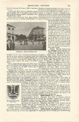 LAMINA ESPASA 24466: Plaza y escudo de Muhlhausen