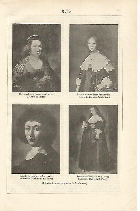 LAMINA ESPASA 24472: Retratos de mujer por Rembrandt