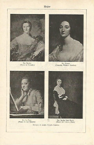 LAMINA ESPASA 24476: Retratos de mujer. Escuela Francesa