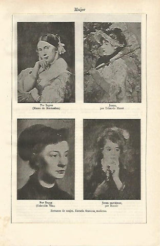 LAMINA ESPASA 24477: Retratos de mujer por Ingres Manet Degas y Renoir