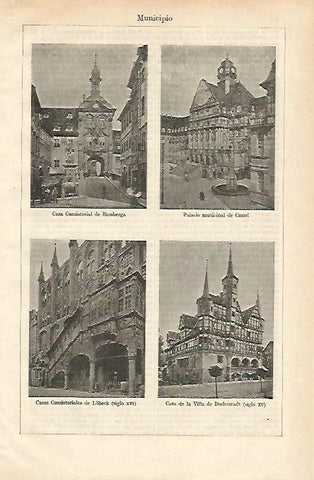 LAMINA ESPASA 24503: Ayuntamiento de Bamberra Cassel Lubeck y Duderstadt