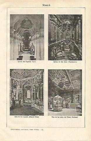 LAMINA ESPASA 24514: Palacio Real Iglesias y Museo Nacional de Munich