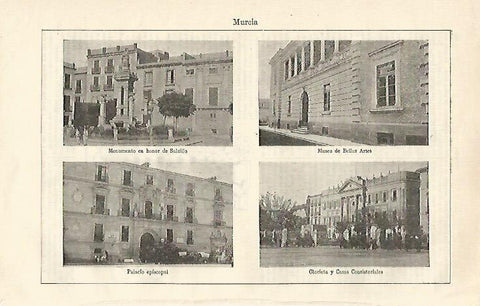 LAMINA ESPASA 24542: Museo de Bellas Artes Palacio Episcopal y Ayuntamiento de Murcia