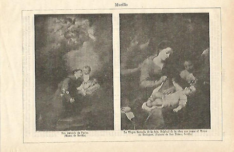 LAMINA ESPASA 24557: San Antonio de Padua y La Virgen de la faja por Murillo