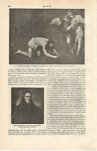 LAMINA ESPASA 24560: Cristo despues de la flagelacion y Retrato del padre Cavanillas por Murillo