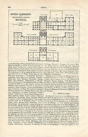 LAMINA ESPASA 24572: Planto del Museo de ciencias fisicas y naturales de Munich