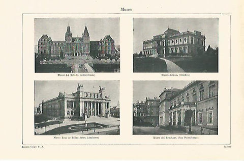 LAMINA ESPASA 24574: Museos de Amsterdam Ginebra San Petersburgo y Amberes