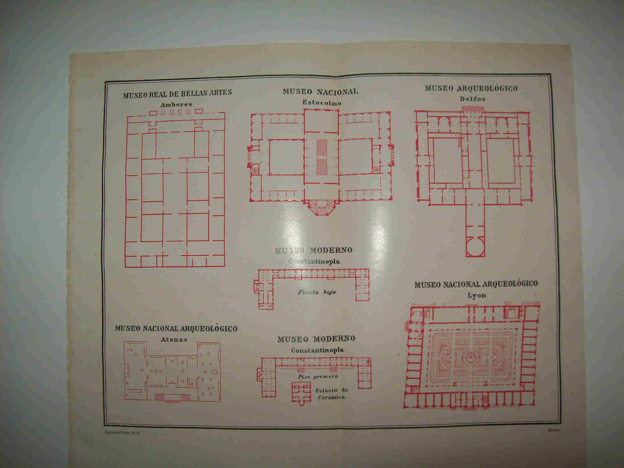 LAMINA ESPASA 24577: Plantas de Museos del Mundo