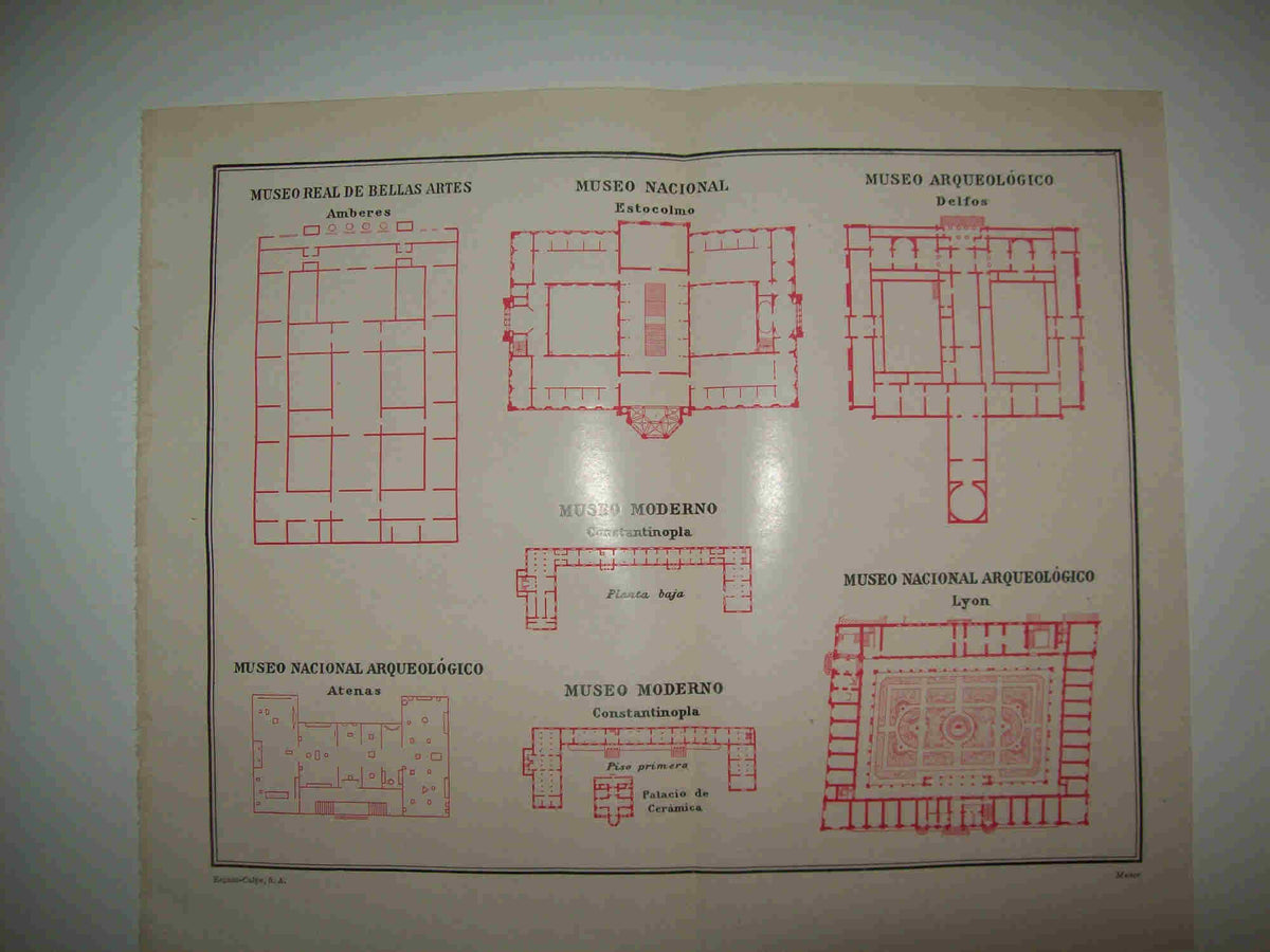 LAMINA ESPASA 24577: Plantas de Museos del Mundo