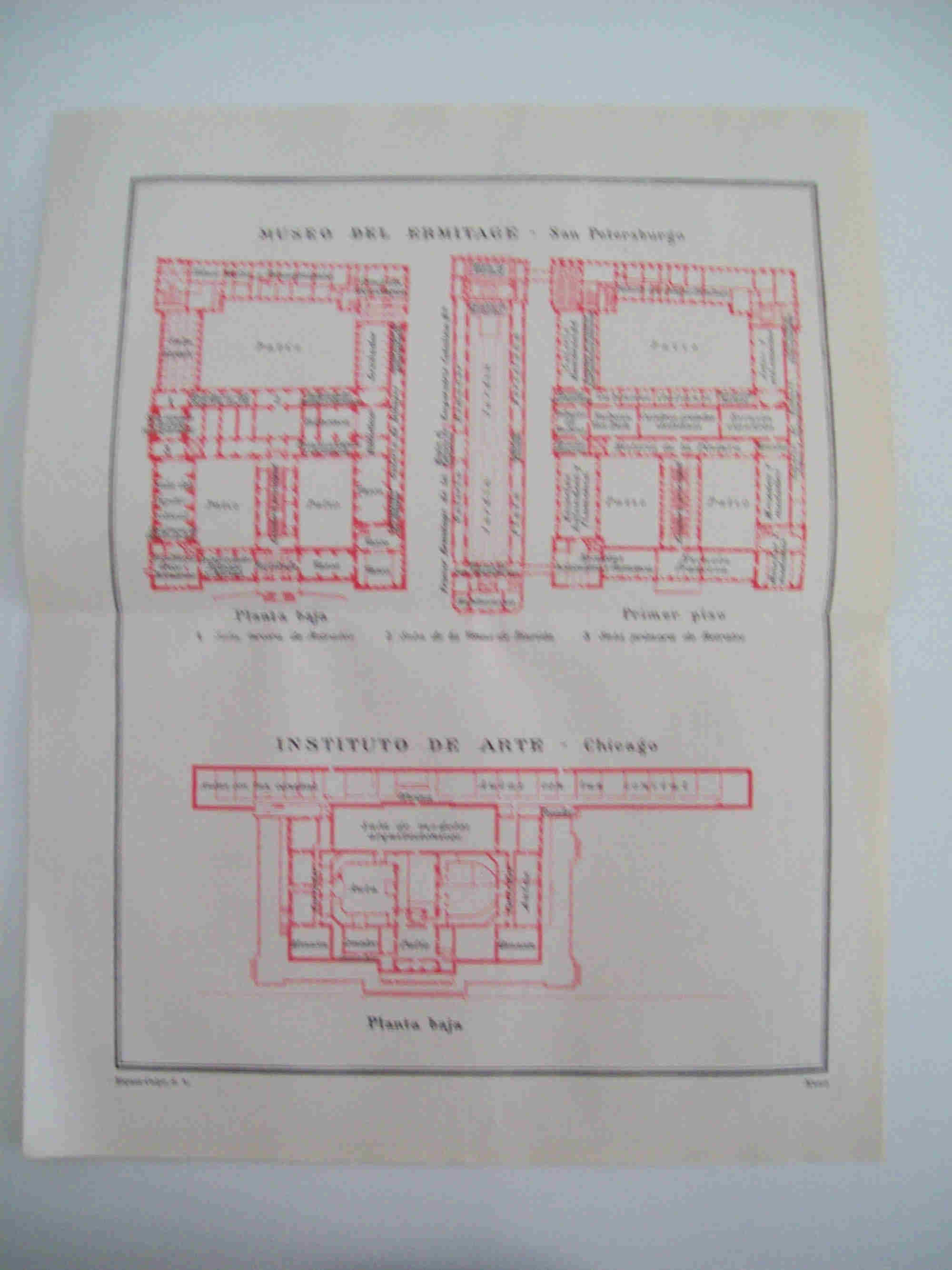 LAMINA ESPASA 24583: Planta del Ermitage y del Instituto de Arte de Chicago