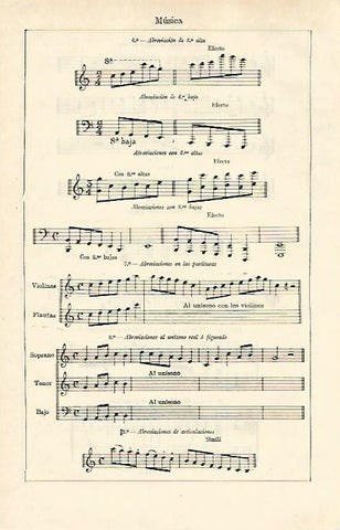 LAMINA ESPASA 24589: Musica. Abreviacion de 8a; alta