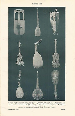 LAMINA ESPASA 24602: Citaras de la Coleccion Victoria y Alberto de Londres