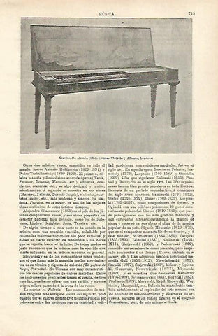 LAMINA ESPASA 24608: Clavicordio aleman del 1751