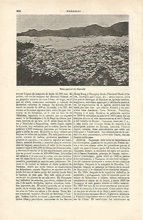 LAMINA ESPASA 24624: Vista de Nagasaki