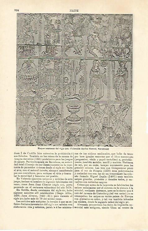 LAMINA ESPASA 24627: Naipes catalanes. Coleccion Apeles Mestres de Barcelona