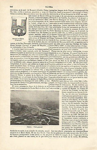LAMINA ESPASA 24635: Escudo y vista de Najera