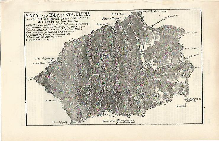 LAMINA ESPASA 24649: Mapa de la isla de Santa Elena