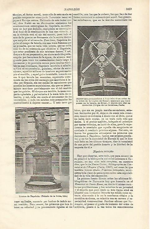 LAMINA ESPASA 24653: Estatua de Napoleon en Lila