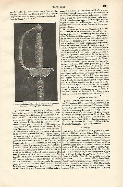 LAMINA ESPASA 24654: Espada regalada por Napoleon a Alejandro I 