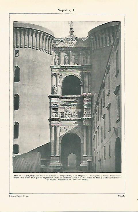 LAMINA ESPASA 24664: Arco de Aragon en Napoles por P. Martino