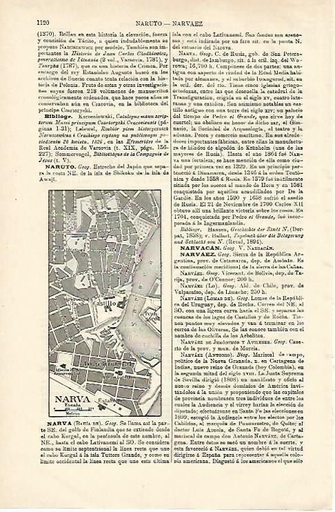 LAMINA ESPASA 24674: Plano de Narva en Finlandia