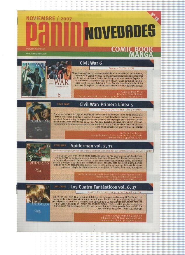 PANINI COMICS NOVEDADES: Noviembre 2007 (Panini 2007)