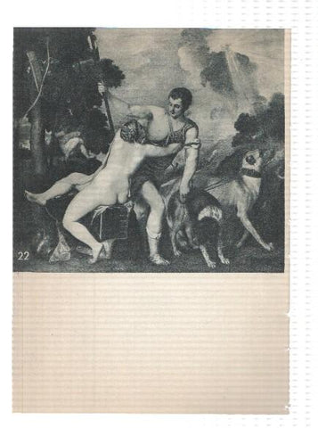 El Museo del Prado, laminas 21 y 22: Danae recibiendo la lluvia de oro y Venus y Adonis (Tiziano)
