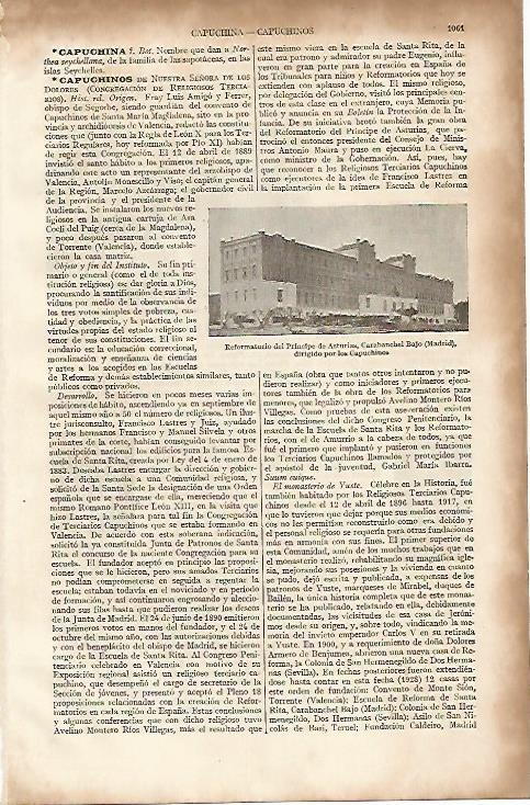 LAMINA ESPASA 8273: Reformatorio del Principe de Asturias en Carabanchel Bajo Madrid