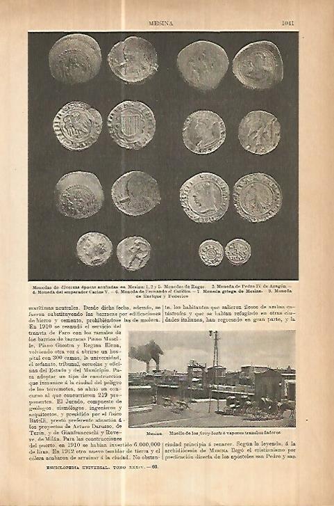 LAMINA ESPASA 17865: Monedas acuñadas en Mesina